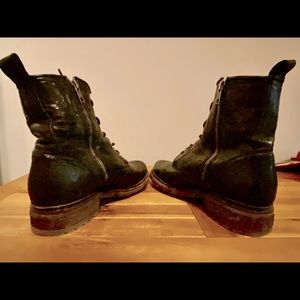 Frye Veronica Shearling Lined Leather Combat Boot US size 8.5